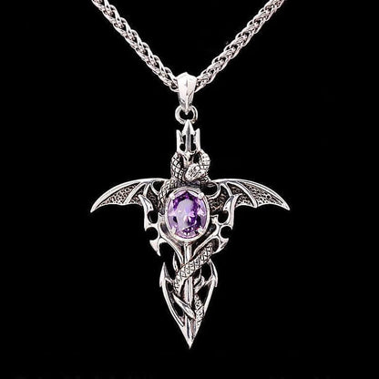 The Dragon Spirit - Amethyst Vintage Necklace