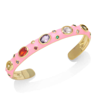 Cute Candies Color Stones Cuff Bangcle