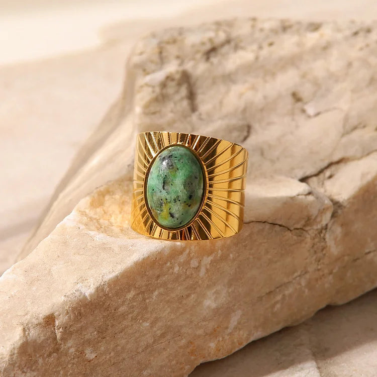 "African Turquoise Majesty" Wide African Turquoise Ring