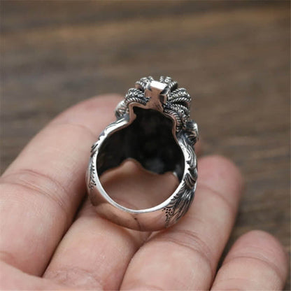 Men's Gothic Crown Lion Ring