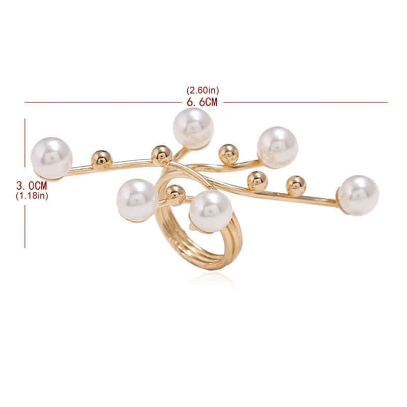 Women's Elegant Tree Branch Pearl Ring