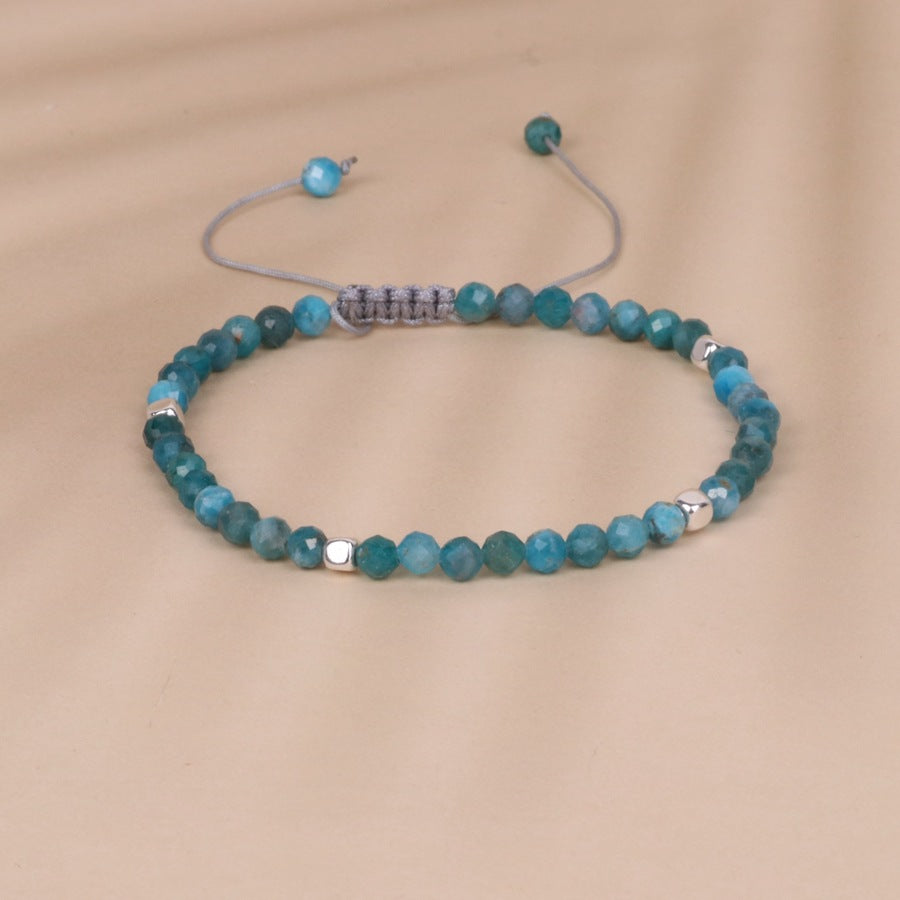 Blue Apatite Bead Bracelet