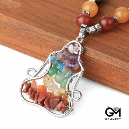 Crystal Colorful Bead Energy Pendant Necklace