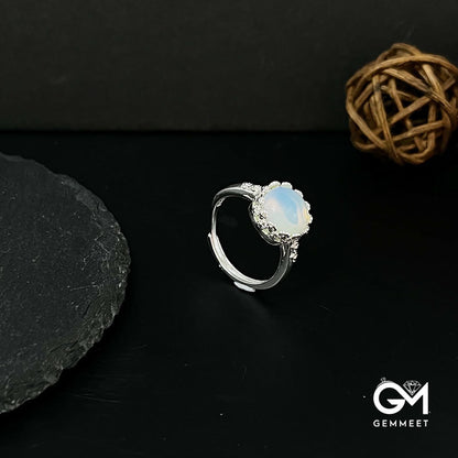 Vintage Large Moonstone Adjustable Ring