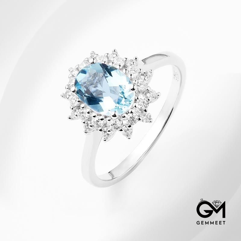 Personality Aquamarine Zircon Ring