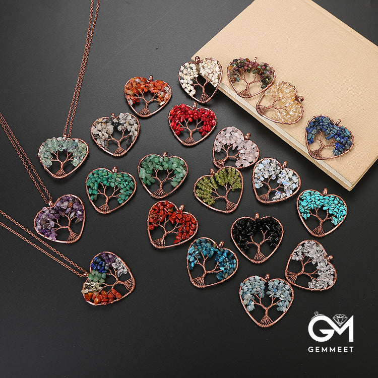 Crystal Tree of Life Copper Necklace