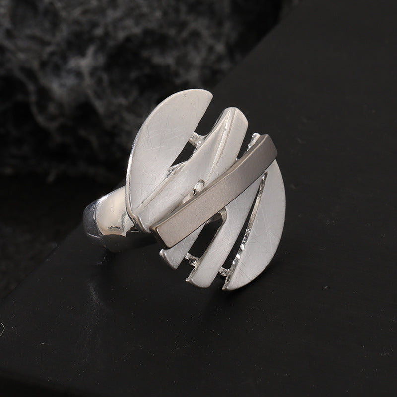 Ladies' Alloy Rings with Geometric Hollowed-out Loose-cut Fashion Trend Advanced