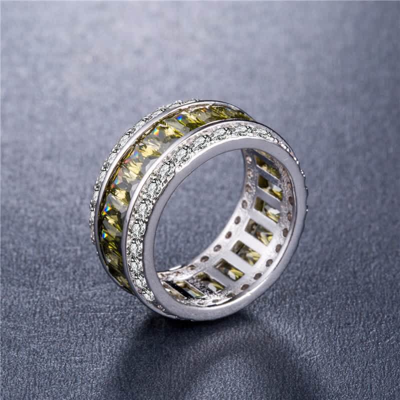 Chromatic Color Square Zircon Ring