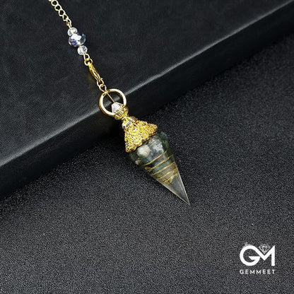 Crystal Resin Hexagonal Pyramid Pendulum