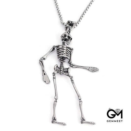 Stainless Steel Skull Skeleton Necklace