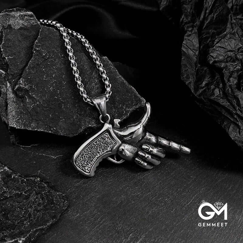 Men's Stainless Steel Pistol Necklace