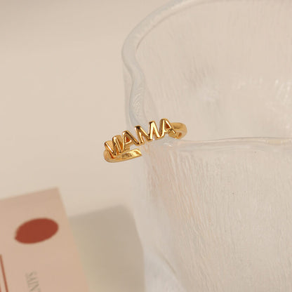 MAMA Word Shape Adjustable Ring