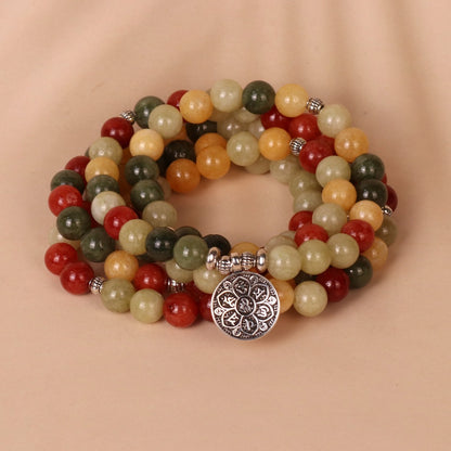 108 Beads Lotus Pendant Multi-layer Bracelet