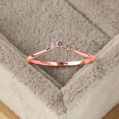 S925 Silver Crown Set Zircon Ring