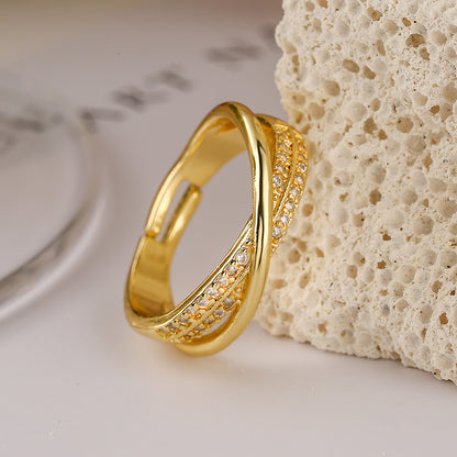 Golden infinite Layers Full Shone Ring