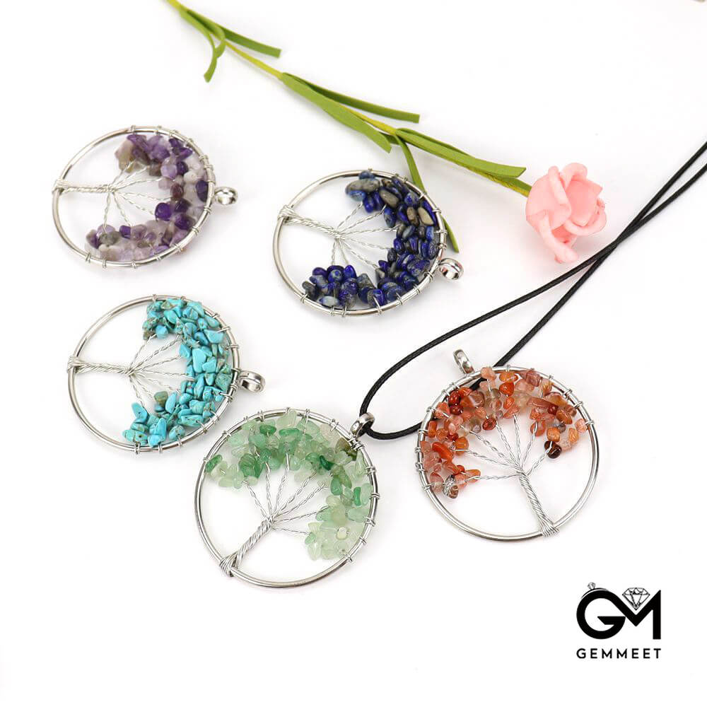 Simple Crystal Tree of Life Necklace