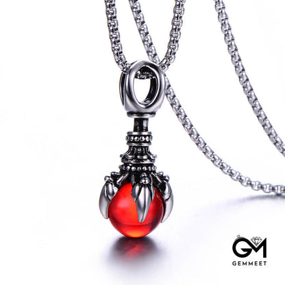 Stainless Steel Diamond Pestle Glass Bead Necklace