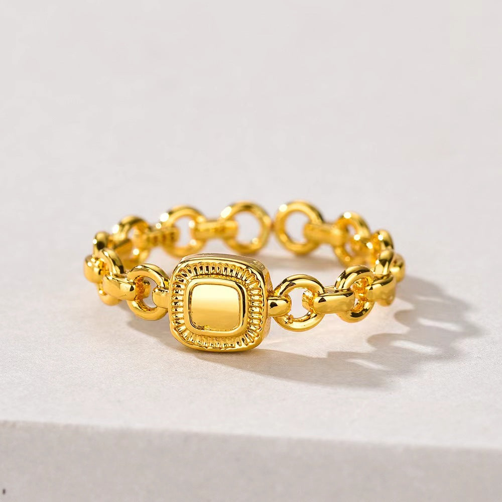 Vintage Bread-Shaped Golden Ring