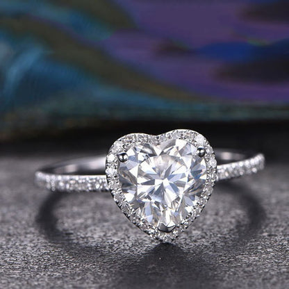 Heart Zirconia Sparkling Elegant Ring