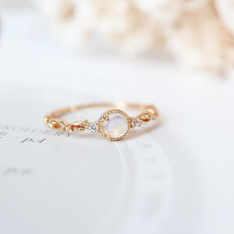 Moonlight Starlight Moonstone Ring