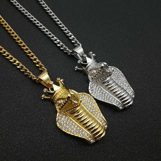 Hiphop Jewelry Gold-plated Inlaid Zircon Cobra Pendant