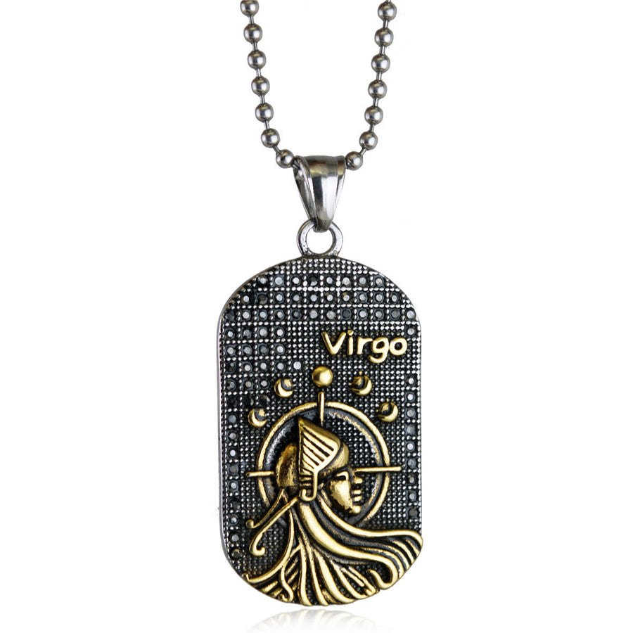 Mens Zodiac 3D Astrology Sign Design Necklace