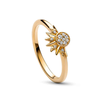 2 Pcs Celestial Sparkling Sun & Moon Ring Set