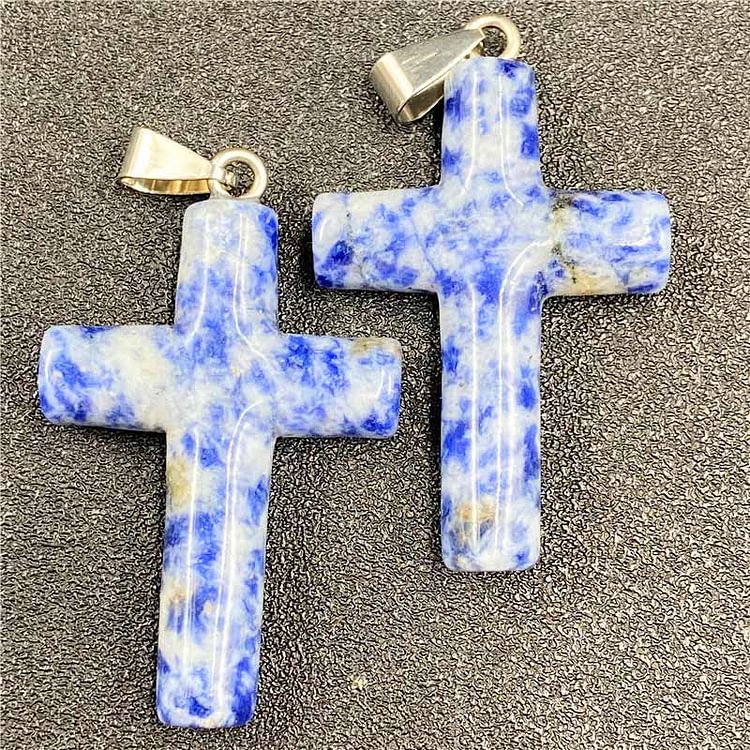 Colour Crystal Cross Healing Pendant