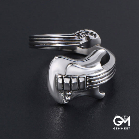 Titanium Steel Rock Music Guitar Ring