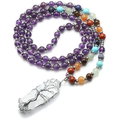 Natural Crystal Chakra Mala