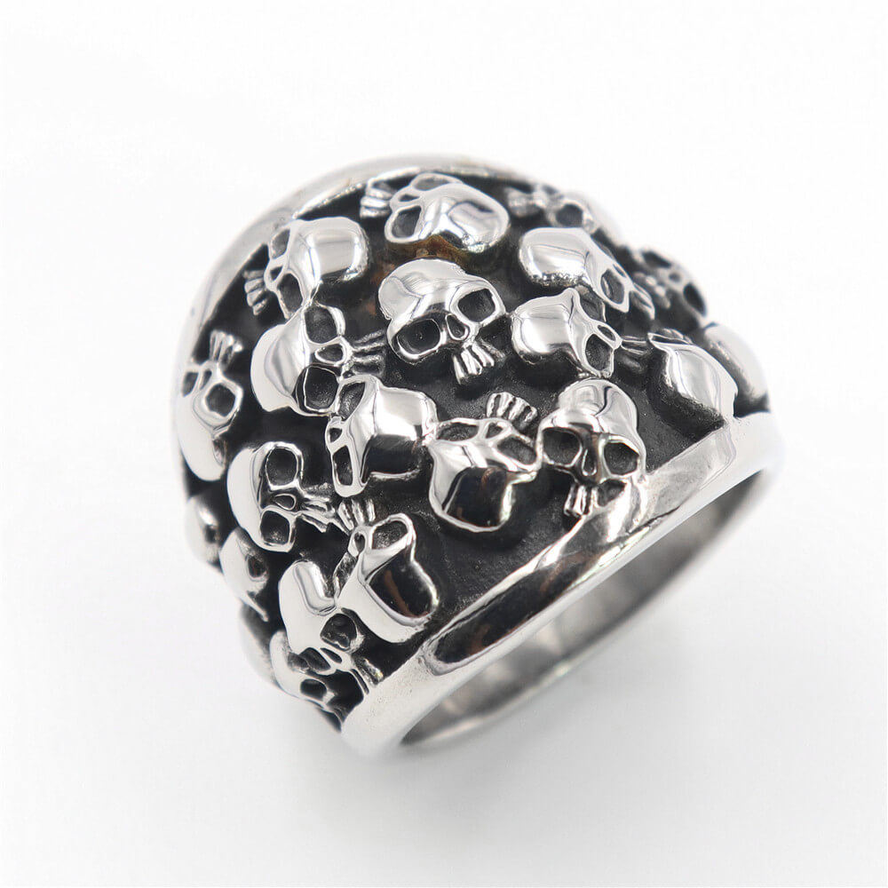 Stainless Steel Ring with Small Skull