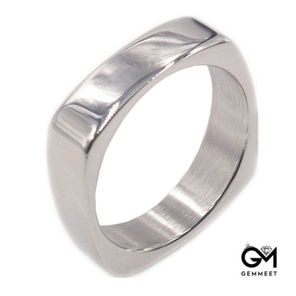 Stainless Steel Rectangular  Ring for Men