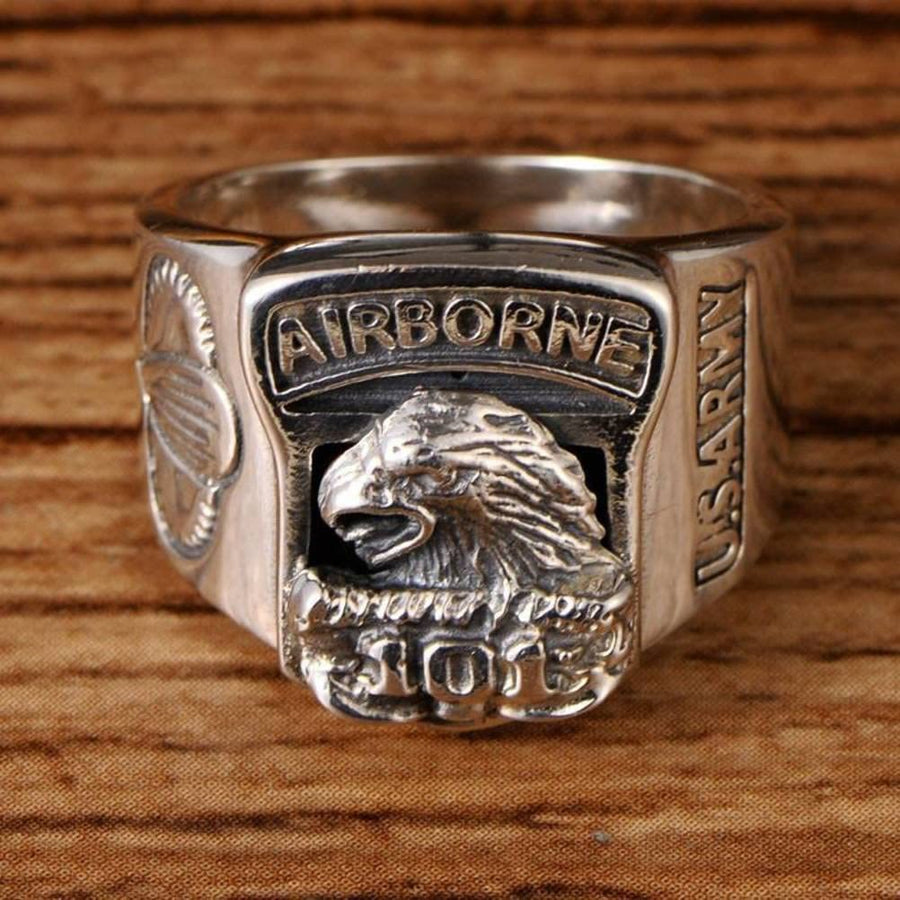 The Airborne Screaming Eagle Stainless Steel Ring