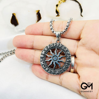 Simple Vintage Sun Wheel Flower Necklace