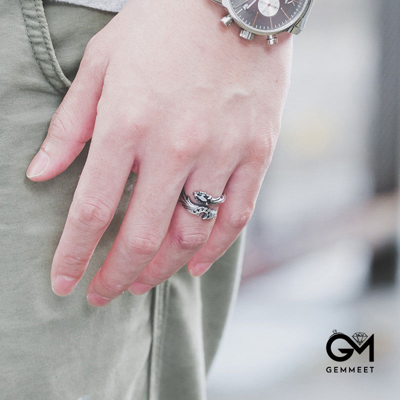 Evil Black Onyx Twisted Cascade Ring