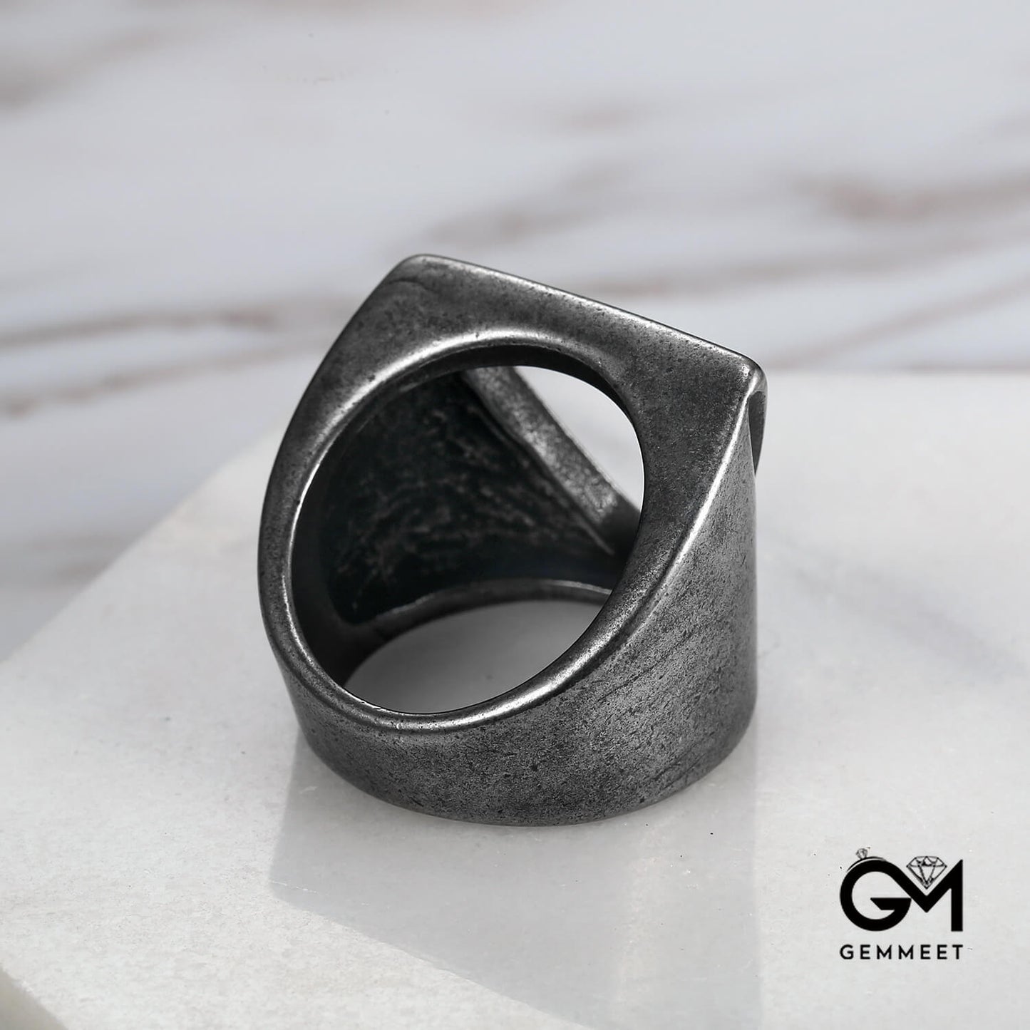 Simple Titanium Steel Hollow Triangle Ring