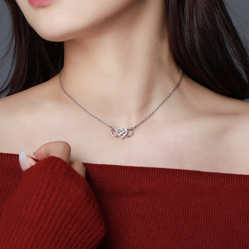 Infinity Heart Gold Plated Zircon Necklace