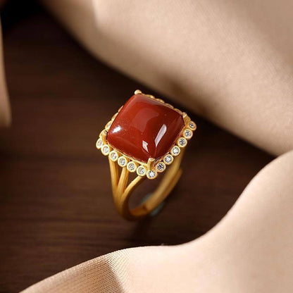 Red Agate Healing Ring