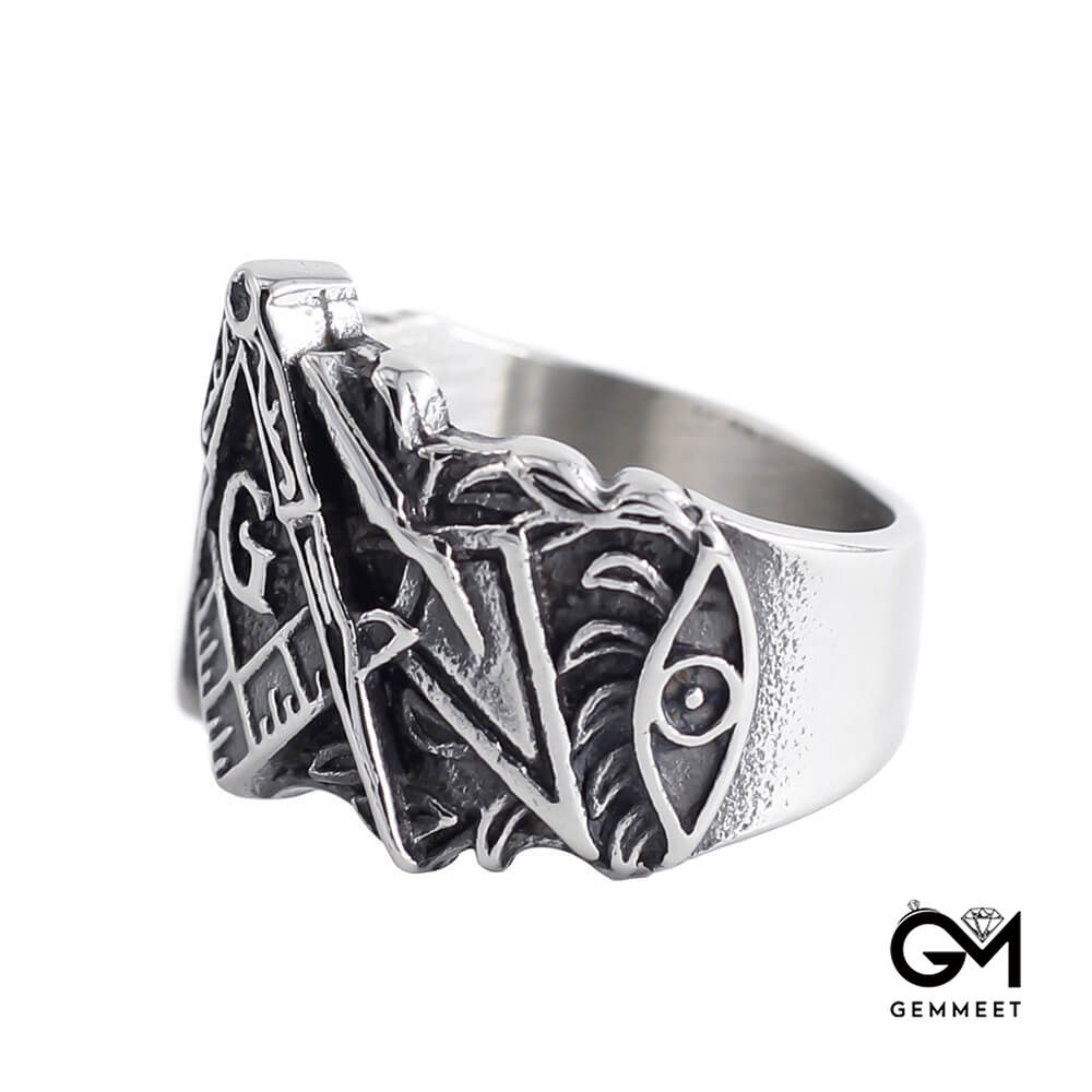 Vintage Freemason Templar Ring for Men