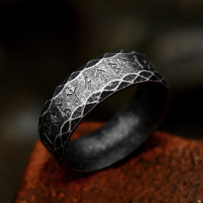 "War God" - Rune Norse Engraved Words Viking Ring