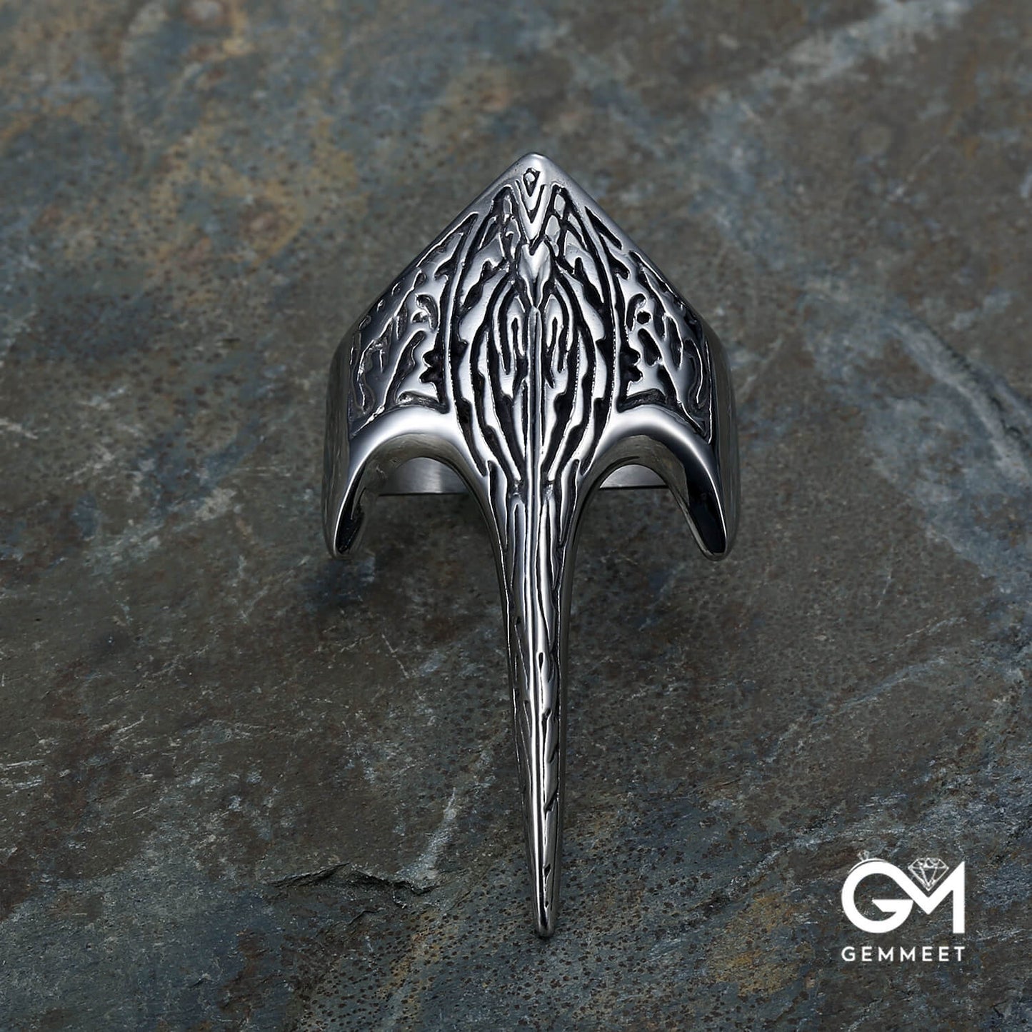 Special-shaped Carved Armor Titanium Steel Ring