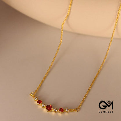 "Symbol of Independence" Garnet Diamond Necklace