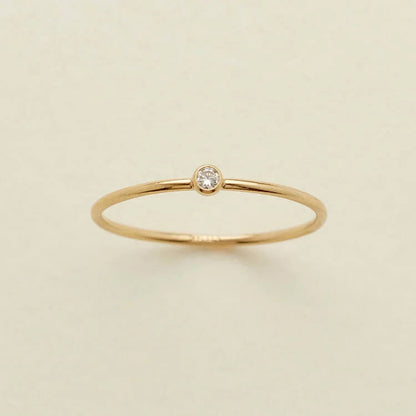 Birthstone 12 Month Birth Slim Ring