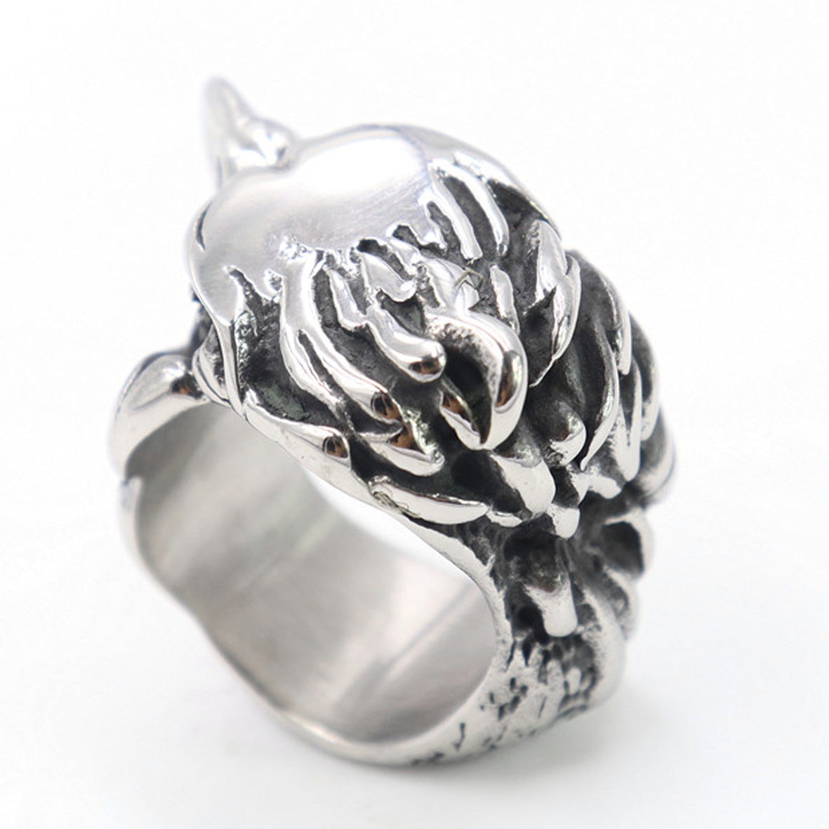 Titanium Steel Personality Eagle Head Ring for Men