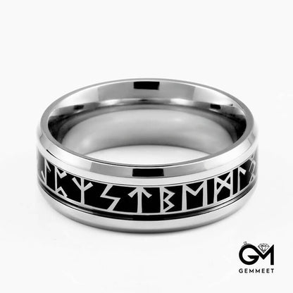 Vintage Viking Lettering Titanium Steel Ring