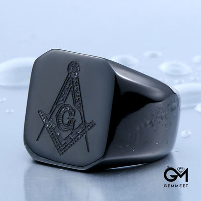 Stainless Steel Masonic Double-headed Eagle Ring