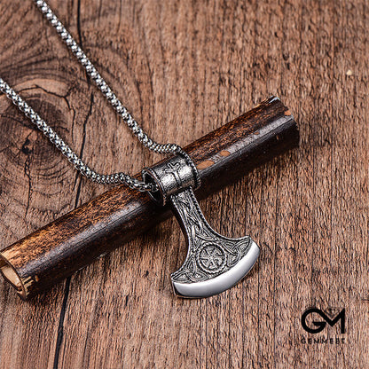 Stainless Steel Nordic Viking Rune Lettering Necklace