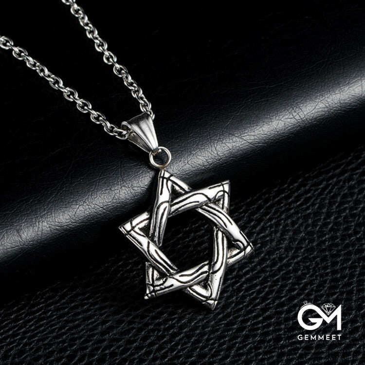 Titanium Steel Hexagram Star Necklace