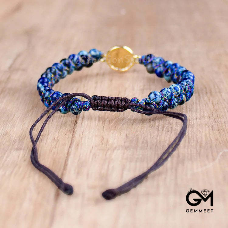 Emperor Woven Opal Charm Gemstone Wrap Bracelet