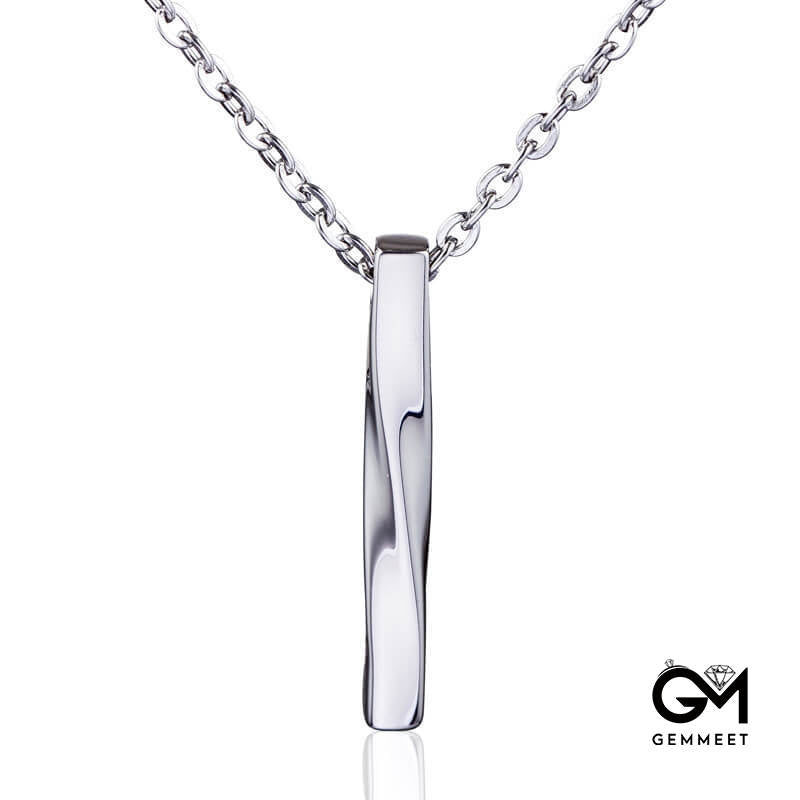 Stainless Steel Cylinder Twisted Necklace